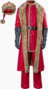 Traje de Papá Noel de Navidad para adultos, chaqueta, sombrero, disfraz de película, disfraz de Cosplay