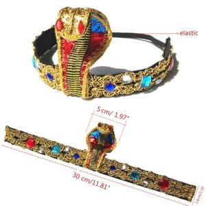 Volwassen cosplay Cleopatra Egyptische hoofdbandmake -up ornamenten rave feesthaarband