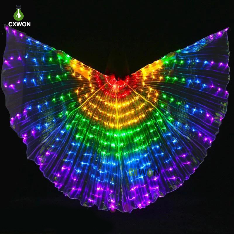 Yetişkin Dansçı LED Performans Floresan Kelebek Kanatları LED Göbek Dansı Isis Wings Bellydance Karnaval LED Kostümleri