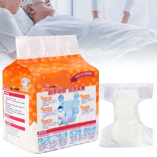 Pañales para adultos Pañales 10 piezas Bolsa Desechable Pañal para ancianos Transpirable Absorción de agua Enfermería Estera de orina Postrado en cama Cuidado de la salud 230526