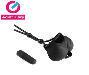 Journal adulte du pénis de bondage restreintes scrotum vibratrice sexe toys for hommes vibrant cockring pénis manchette mâle masturbator Products y4328373