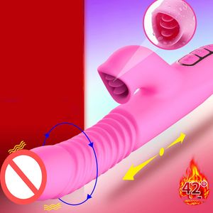 Consolador para adultos Vibrador Coño Lamiendo Vibración Masajeador Punto G Estimulador de clítoris Palo de masaje Pene falso Recarga Varita mágica Juguete sexual para adultos Regalo de San Valentín ZL0090