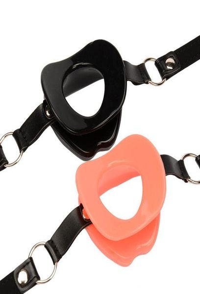 Produits de sexe fétichistes pour adultes, en cuir véritable, bouche ouverte en caoutchouc, Gag pour femme, BDSM, lèvres de bondage, anneau torique, jouets sexuels pour couples1074573