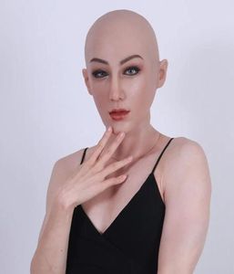 Masilla de silicona de cabeza completa para adultos Marca de látex con forma de femenino Crossdresser Headgear Halloween Cosplay Masque Masque Party Cosplay8704279