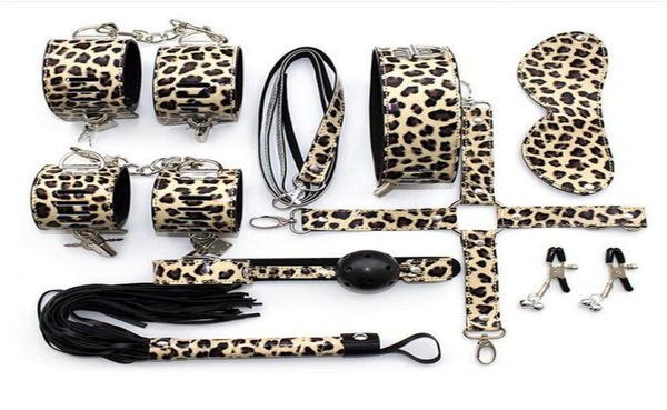 Juego para adultos 8 PCSSET PCSET SEXY LEOPARD KIT FETICH SM Sexo Bondaging Arnés BDSM ERÓTICO Slave Sex Toys Toys para parejas D1813884817