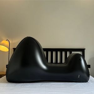 Games voor volwassenen seks meubels hulp met riemengereedschap voor koppels vrouwen floceren pvc stoel bed opblaasbare split been sofa mat 240507