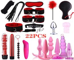 Volwassen games sextys voor koppels bdsm bondage siliconen anale buttplugs dildo massaging vibrator kit set y2011189586725