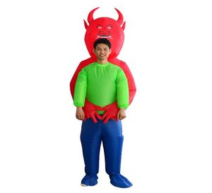 Adult Halloween Red Devil Inflable Disfraz Blow up Mascot Disfraz Fanny Party Dress Unisex Red7501639