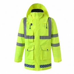 Volwassen Hoge Zichtbaarheid Reflecterende Regenjas Wegverkeer Redding Regenjas Uniform Jasje Rijden Reflecterende Kleding K0Y0 #