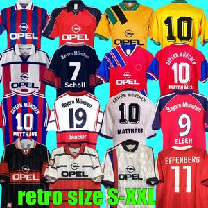 Matth￤us 94 95 96 97 98 99 01 02 Maillots de football rétro Bayern Munich ELBER zickle EFFENBERG Pizarro SCHOLL 1997 1999 Maillots de football Matthaus Klinsmann 1995 2001