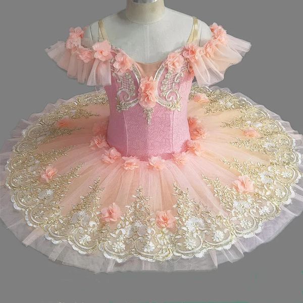 Niños adultos Girls Flower Girls Professional Ballet Tutu Vestido Mujer Princesa Platter Pancake Swan Lake Ballerina Stage Dance Disfraz 240411