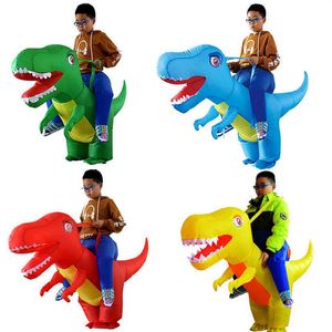 Adulte Enfants Costume Gonflable Halloween Dragon Dinosaure Cosplay T-Rex Déguisement Enfants Monter Sur Dino Pourim Costumes G0925310Z