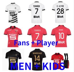 Volwassen kinderen Kit 23 24 Stade Rennais voetbalshirts Rennes Maillot de Foot Kalimuendo 2023 2024 Toulouse Ado Bourigeaud Terrier Doku Tait Guirassy voetbalshirt