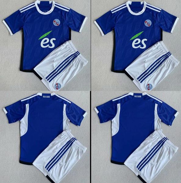 Kit de niños adultos RC Strasbourg Alsace camisetas de fútbol 23 24 BELLEGARDE Gameiro AJORQUE maillot de foot 2023 2024 MOTHIBA LiENARD Diallo DJIKU DELAINE camiseta de fútbol