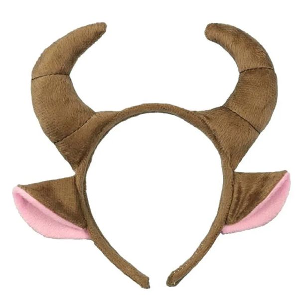 Adulte Kids Party Goat Sheep Battle Horn Ear Brown Bandband Bands Animal Hair Bands Animal Halloween Costume Cosplay