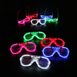 Adultos niños mujeres LED gafas iluminadas fiesta gafas de sol persianas brillantes obturador neón Flash carnaval cumpleaños boda decoración