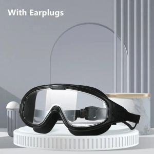 Des lunettes de baignade adultes avec bouchons d'oreille, mâle et femelle, professionnel, haute définition, anti-brouillard, silicone