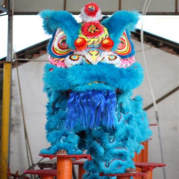 Costume de mascotte de danse du lion adulte 2 joueurs Piliers de la culture chinoise kungfu Wushu Fête du printemps Carnaval de vacances Événement Mariage Naissanced313m