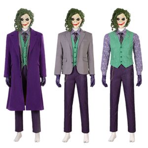 Adulte homme chauve-souris Cosplay homme violet Joker Cosplay Costume laine longue Trench manteau personnalisable Halloween Ledger Cosplay Joker Suitcosplay