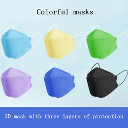 Masques pour adultes imprimés bouche de poisson couleur mode mignon masque anti-poussière et anti-brume jetable non tissé