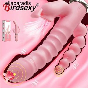 Masseur adulte 3 en 1 gode lapin vibrateur étanche USB magnétique Rechargeable Anal clito jouets sexuels pour femmes Couples boutique