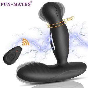 Masajeador para adultos 360 grados Masabraer de prostato Desconocido el￩ctrico Pulso Butt tap￳n Anal Vibrador Sexo Toys for Man Buttplug Sexshop