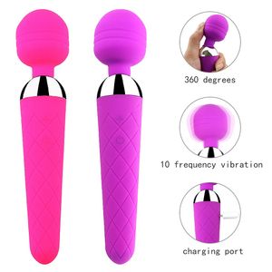 Masseur adulte Adult Sex Toys pour femme 10 vitesses Usb Rechargeable Oral Clit Vibrators Femmes Av Magic Wand Vibrator G-spot Massager livraison gratuite