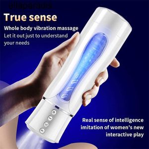 Volwassen stimulator Automatische Masturbator Mannelijke Echte Vagina Stuwkracht Spray Voice Verwarming Vibrator Kut Orgasme Penis Training Machine Seksspeeltjes 18