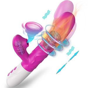 Masseur adulte Rotation télescopique automatique G-spot Vibromasseur pour femmes Clitoris Sucker Stimulateur Masturbation féminine Sex Toys Adultes 18