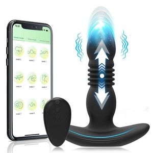 Seksspeeltjes Stimulator Bluetooth Anale Vibrator Stak Prostaat Stimulator Massager Vertraging Ejaculatie Lock Ring Butt Plug Speelgoed Dildo voor Mannen