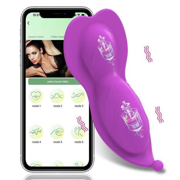 Vibradores de mariposa para adultos Butterfly Pantidas para mujeres Juguetes sexys para mujer Control remoto Bluetooth consolador vibrante hembra g spot herramientas