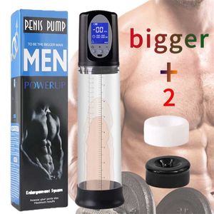 Volwassen Massager Elektrische penispomp Sekspeeltjes voor mannen Male Masturbator Extender Penile Vacuüm Vergroting Enhancer Massager Ring