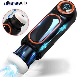 Volwassen stimulator HESEKS Auto Kunstkut Met LED Display 10 Thrusting 4 Zuigen 10 Trillingen Kut Vagina Echte Pijpen Speeltjes voor Mannen