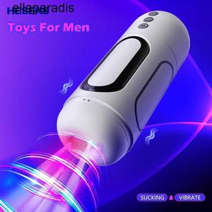 Masajeador para adultos HESEKS Masturbador masculino Succión automática Vibrante Voz Orgasmo Taza de masturbación Vagina real Coño Juguete sexual oral para hombres