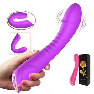 Masseur adulte grande taille vrai gode vibrateurs pour femmes Silicone souple puissant vibrateur point G vagin Clitoris stimulateur adultes