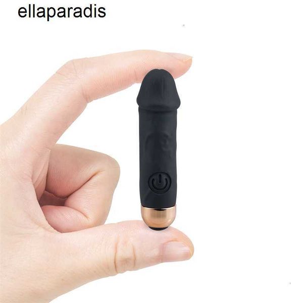 Masajeador para adultos Mini vibrador consolador realista forma de bala pene Vibrat 10 vibración pene masturbador clítoris penes para niñas