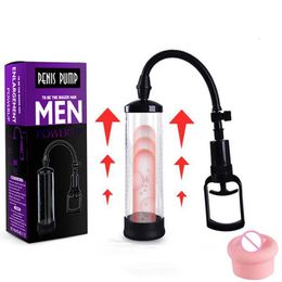 Masseur adulte Pump Pump Vacuum pour ￩largissement de l'￩lection masculine ￩rection coq masturbateur toys pour adultes