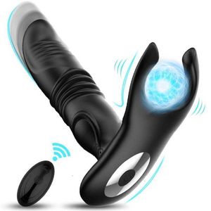 Masseur adulte stimulateur de Prostate vibrateur Anal godes de poussée jouets en Silicone Plug queue mâle masturbateur Sextoy pour hommes Gay