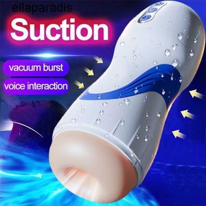 Volwassen stimulator Echte Kut Mannelijke Masturbator Smart Zuigen Vibrerende Stem Masturbatie Cup Vacuüm Pijpbeurt Orgasme Machine Speeltjes voor man