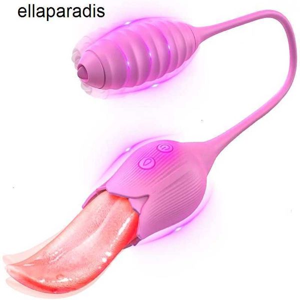 Masajeador para adultos Vibrador de lengua realista para mujeres masturbador vaginal coño mamada clítoris de mama lamiendo juguetes sexuales consolador femenino 18