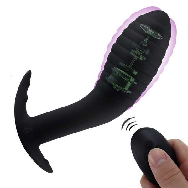 Masajeador de adultos control remoto vibrador anal prostato masajeador consolador tapón de tope USB Carga 10 Estimulación Patrón de estimulación juguete sexual para hombres para hombres