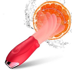 Masajeador para adultos Rose Sex Toys con vibrador para lamer la lengua para mujeres g Spot Nipple Clitoris Stimulator Vibrating Sexy Machine Vibradores del clítoris