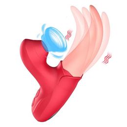 Volwassen massager Zuigen Rose Vibrators Toys vrouwelijke tong likken clitoris vacuüm stimulator vagina Massager volwassenen goederen seks voor vrouwen