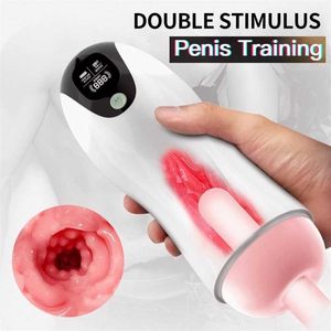 Juguete sexual masajeador chupa Vaginas vibrador masturbador masculino juguete de mamada hombre eléctrico máquina de succión potente automática Real para hombres