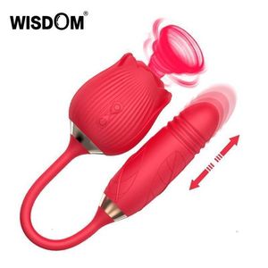 Volwassen massa Telescopische dildo vrouwelijke vibrators roze vorm vagina zuigen vibrator tepel sukkel orale clitoris stimulatie seksspeeltjes voor vrouwen