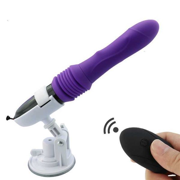 Masajeador para adultos Máquina de movimiento hacia arriba y hacia abajo Consolador femenino Vibrador Potente Pene automático sin manos con ventosa Juguetes para mujeres