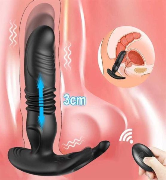 Masajeador para adultos Próstata telescópica inalámbrica para hombres Consolador anal Vibrador Cock Lock Masturbador masculino Buttplug Adultos Juguetes sexuales Mujeres1665835