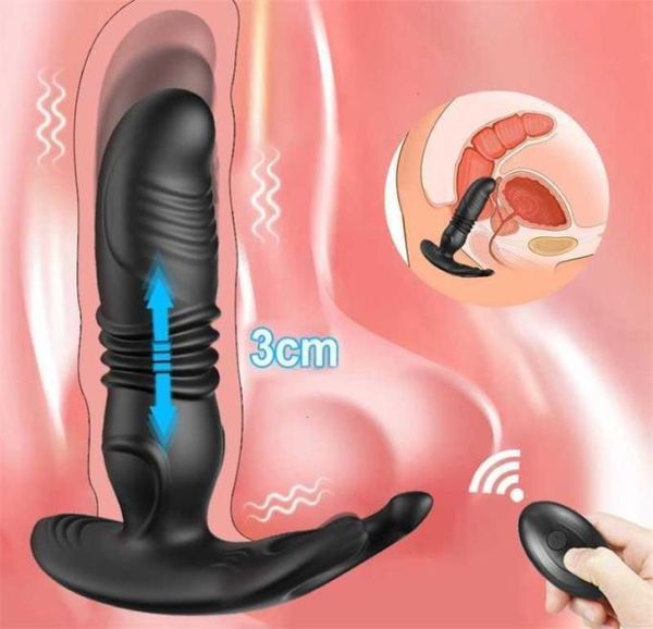 Masseur adulte sans fil Prostate télescopique pour les hommes Dildo vibratrice Cock Lock masturbateur mâle Buttplug Adults Toys Sex Women2940552