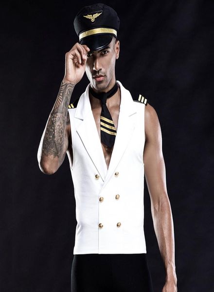 Men d'adulte Halloween Sexy Sailor Costume Captain Erotic Sexy Sex Slim White Seaman Uniform Carnival Festival Male Costumes 3308348