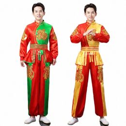 Costumes de danse Yangko pour hommes adultes, tenue ethnique traditionnelle, Fan de danse folklorique, vêtements chinois Vintage, tenue z5eh #